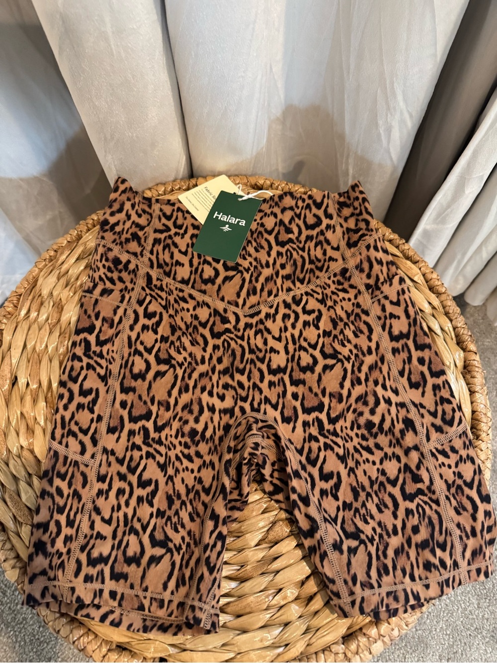 HALARA Leopard High-Rise Bike Shorts in Brown & Black